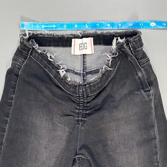 Urban Outfitters BDG Ruched Dip Waist V Flare Jeans in Washed Black - Picture 7 of 12